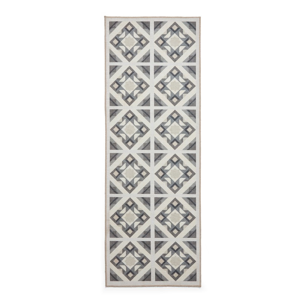 Covor tip traversă gri lavabil 76x230 cm Victoria Beige – Think Rugs