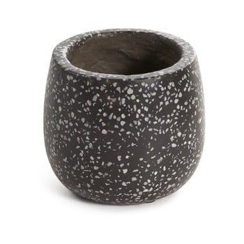 Ghiveci din beton la forma braydon, negru-gri