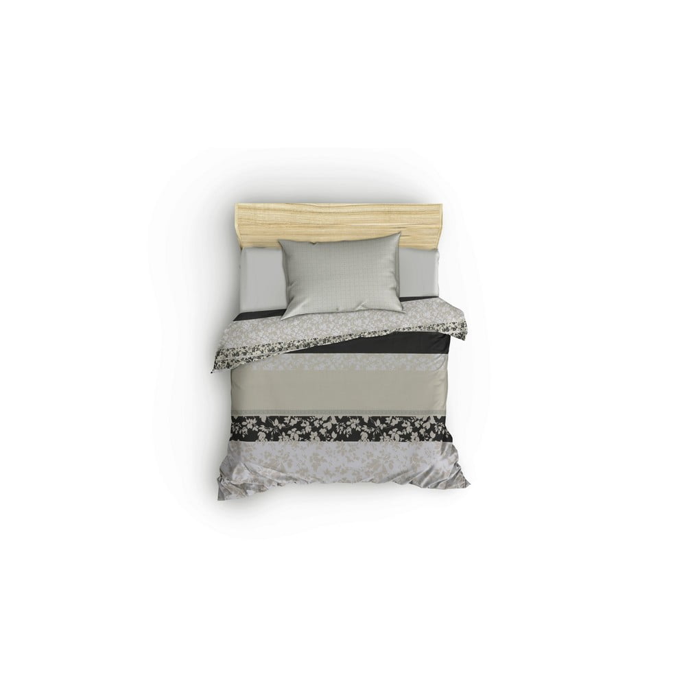 Lenjerie din bumbac pentru pat de o persoană Square, 140 x 200 cm, bej