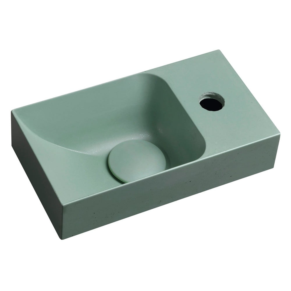 Chiuvetă mică pentru WC verde-mentă din beton 31x17 cm Piccolino – Sapho