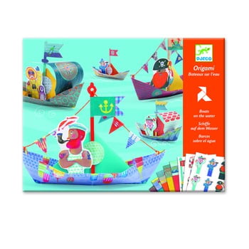 Set origami din hârtie impermeabilă cu accesorii djeco boats
