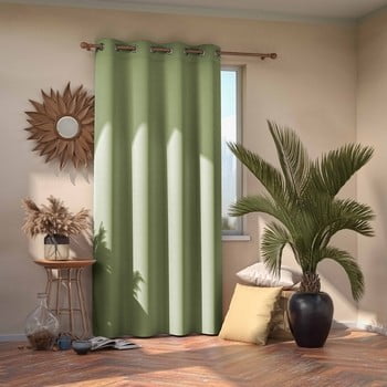 Draperie opacă ameliahome eyelets pistachio, 140 x 245 cm, verde fistic