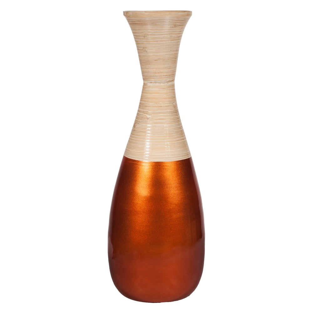 Vază din bambus Simone, ø 19 cm, arămiu