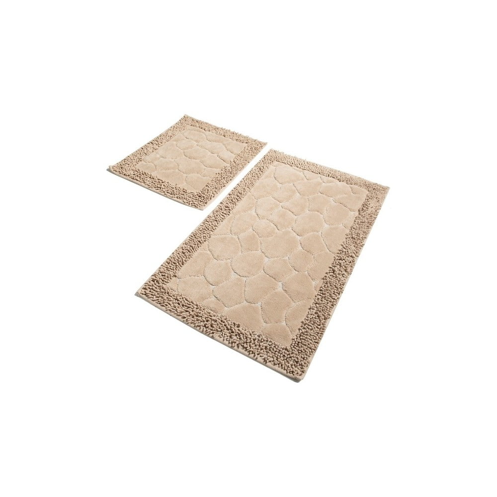 Set 2 covorașe de baie Chilai Stone Beige, bej