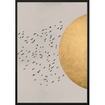 Poster cu ramă pentru perete birds/silhoutte, 70 x 100 cm