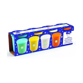 Set plastilină 4 culori djeco, 560 g, nuanțe metalice