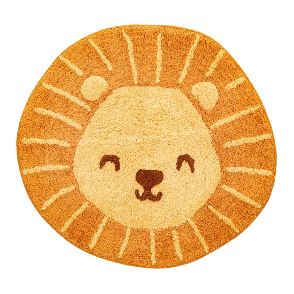 Covor din bumbac pentru copii Sass & Belle Lion Head, 54 x 57 cm, portocaliu bonami.ro