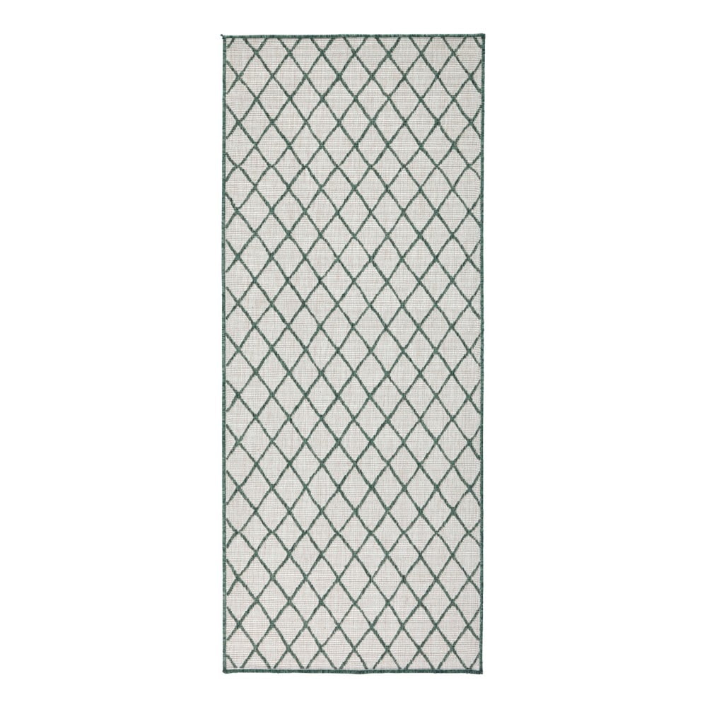 Covor adecvat pentru exterior NORTHRUGS Malaga, 80 x 250 cm, verde - crem