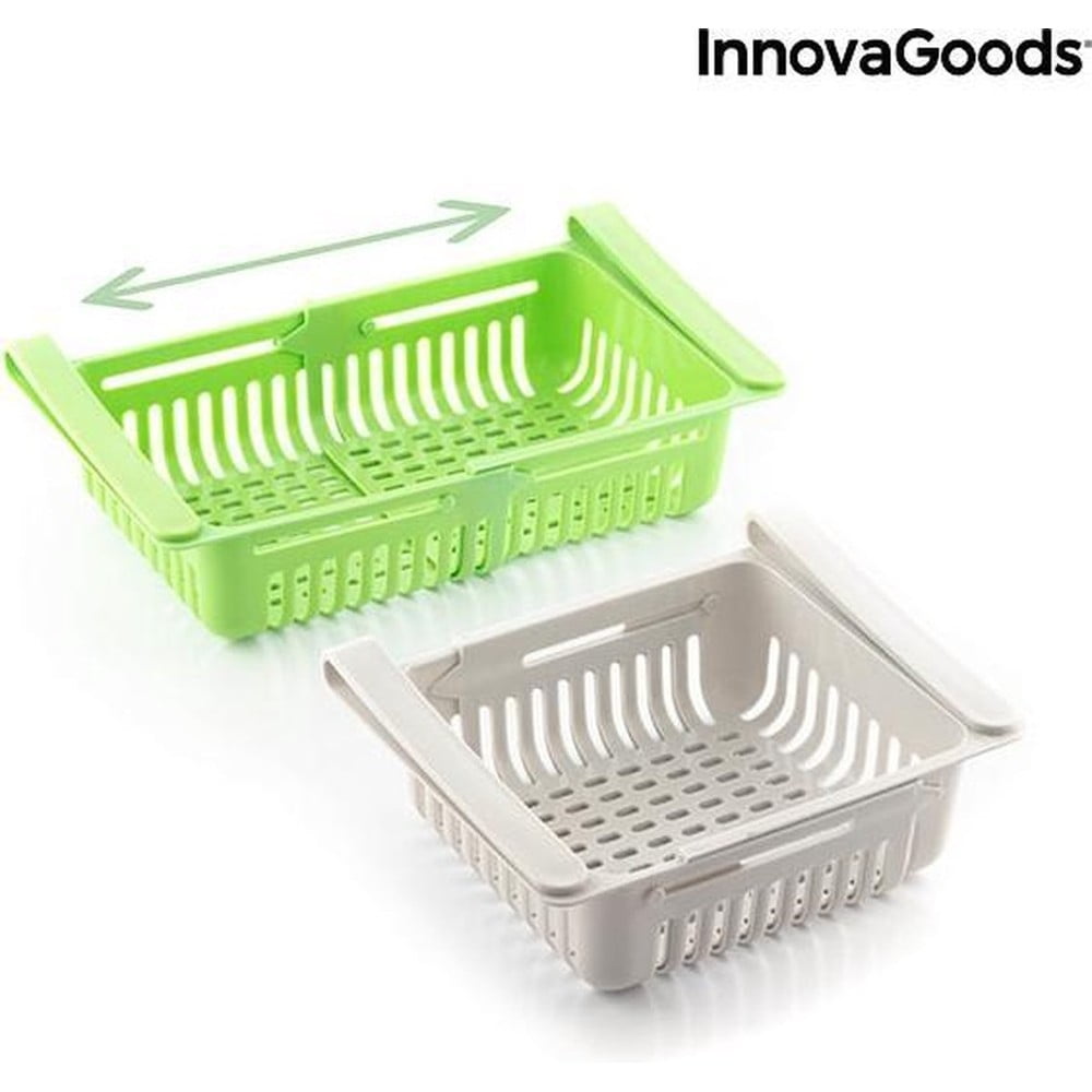 Set 2 coșuri de depozitare reglabile pentru frigiderul innovagoods