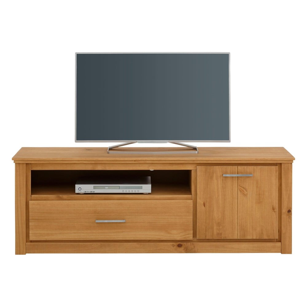 Masă TV în culoare naturală din lemn masiv de pin 160x55 cm Celia - Støraa