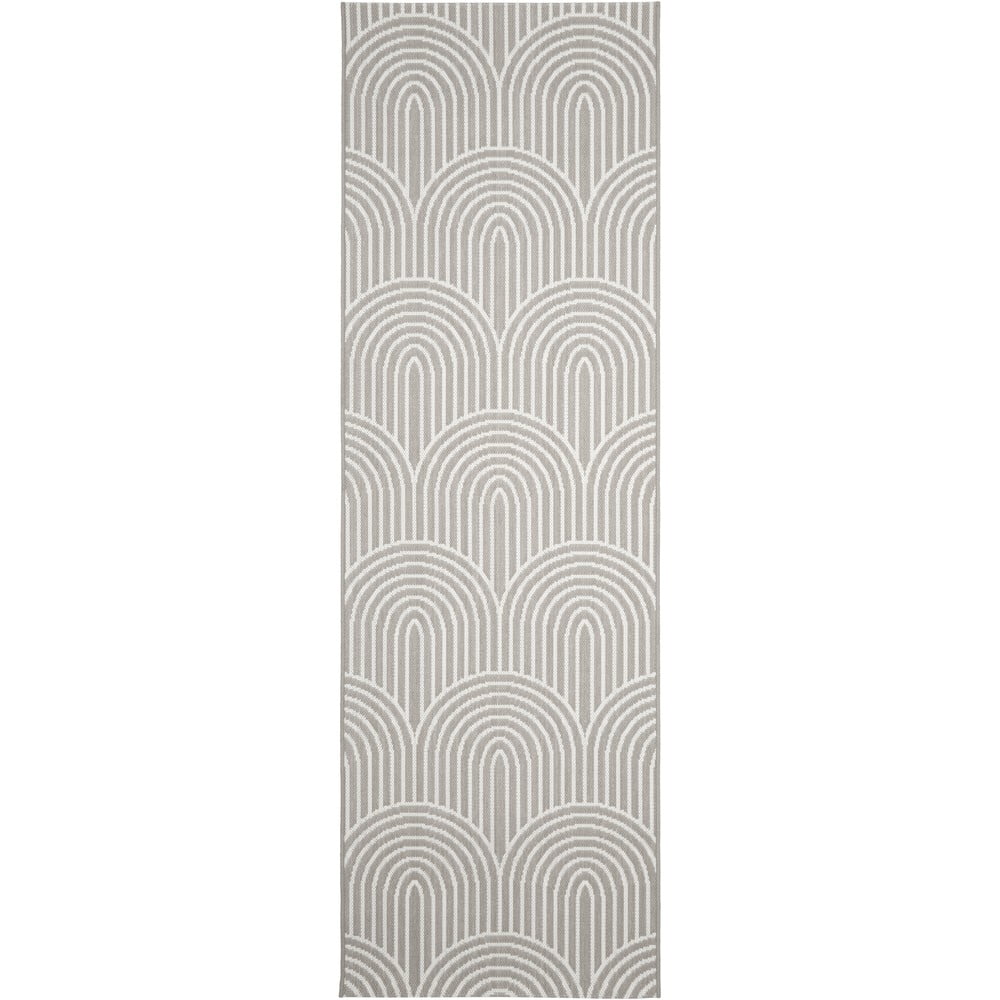 Covor tip traversă pentru exterior westwing collection arches, 80 x 250 cm, gri-bej
