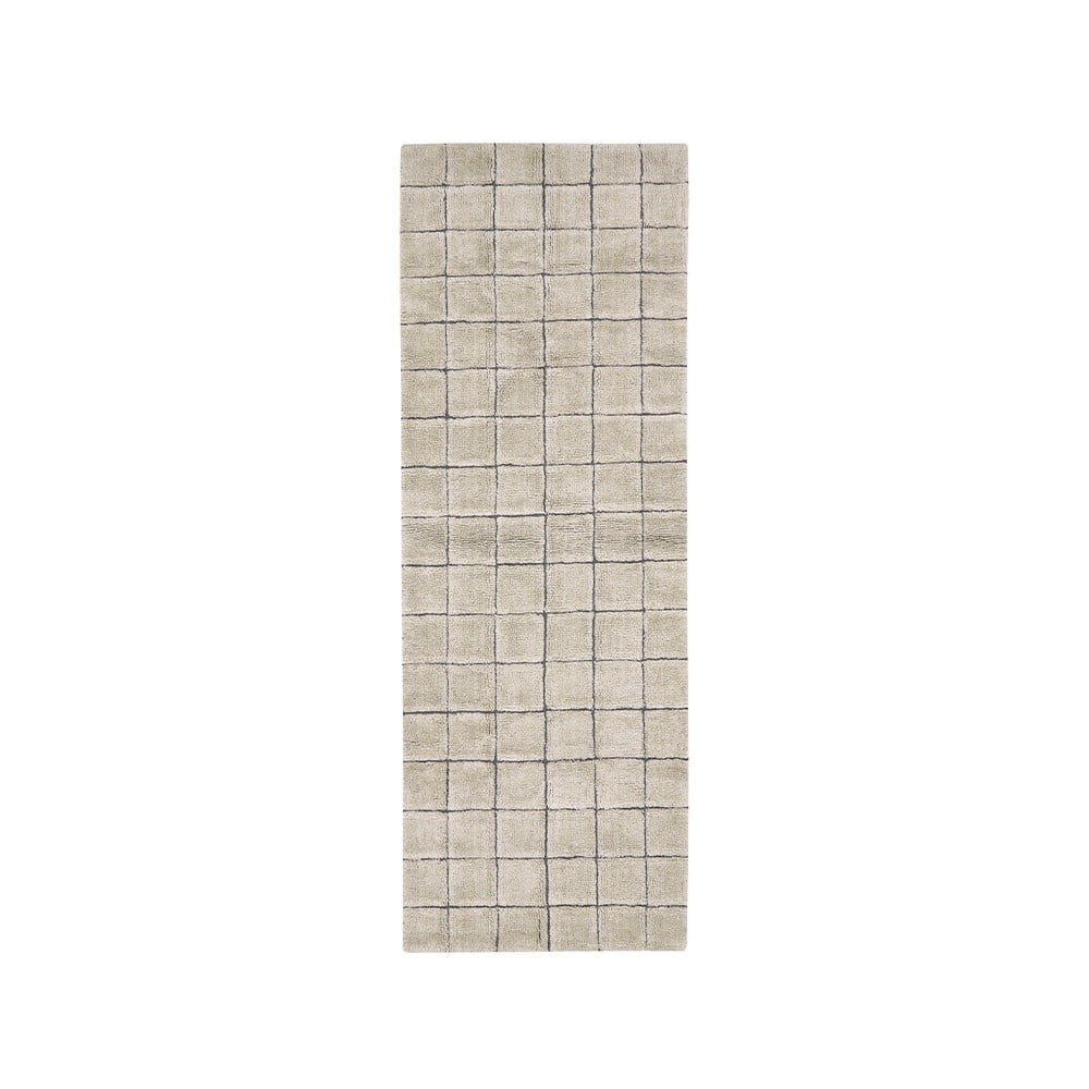 Covor tip traversă bej țesut manual din lână 80x230 cm Mosaic Sandstone – Lorena Canals