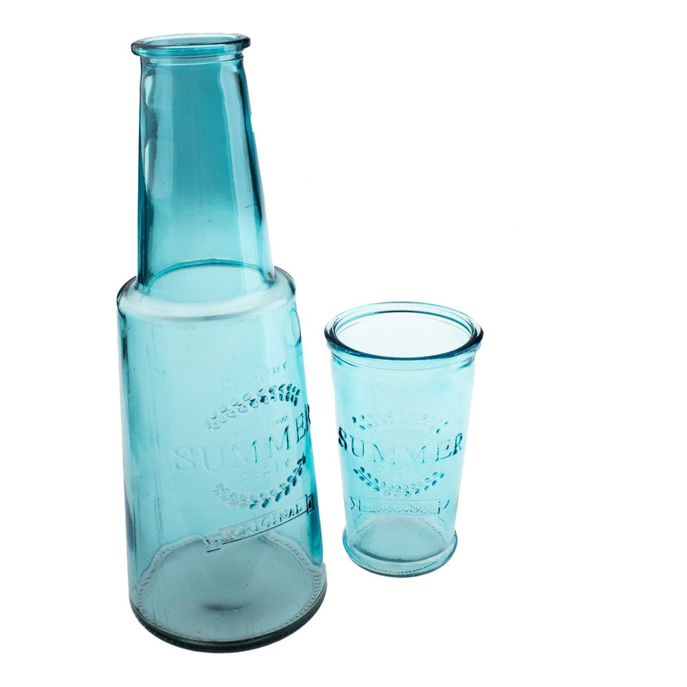 Carafă din sticlă cu pahar Dakls, 800 ml, albastru bonami.ro