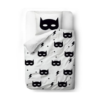 Lenjerie de pat din bumbac satinat pentru copii mr. little fox hero, 100 x 130 cm