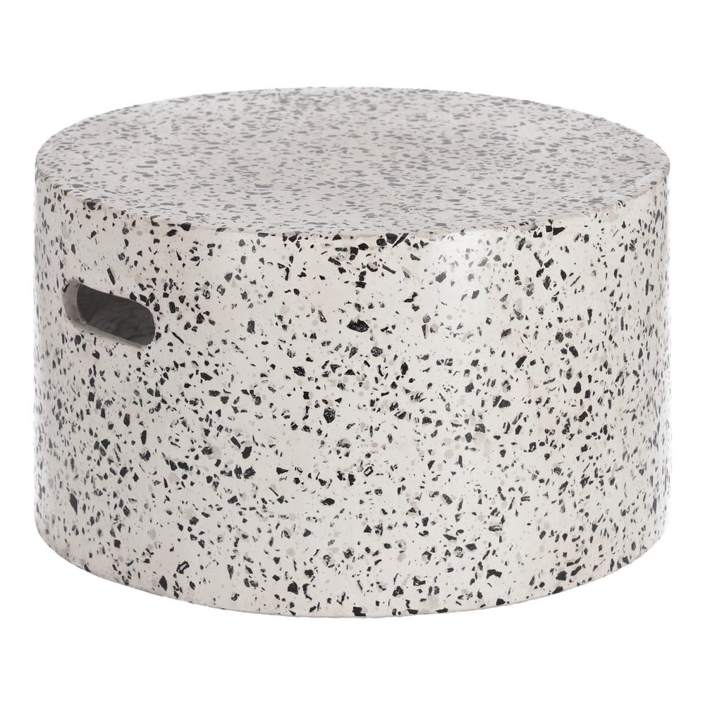 Masă auxiliară din beton Kave Home Jenell, ⌀ 52 cm, alb