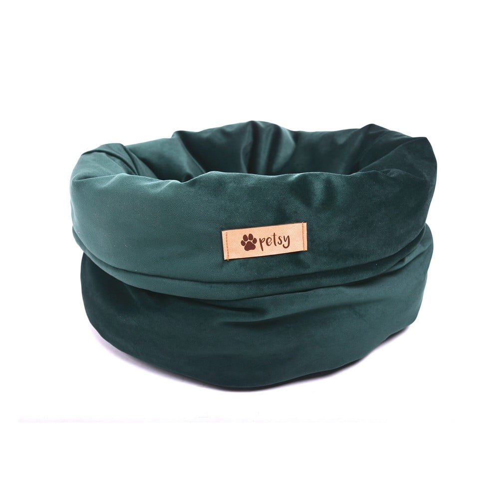 Pătuț pentru animale de companie, din catifea, verde închis ø 40 cm Basket Royal – Petsy Accesorii imagine noua somnexpo.ro