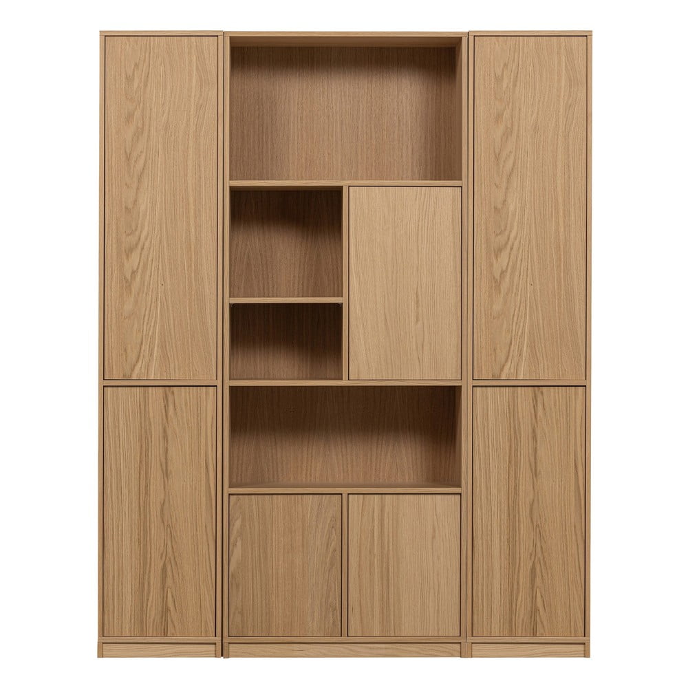 Bibliotecă modulară în culoare naturală cu aspect de lemn de stejar 157x199 cm Modulair – vtwonen