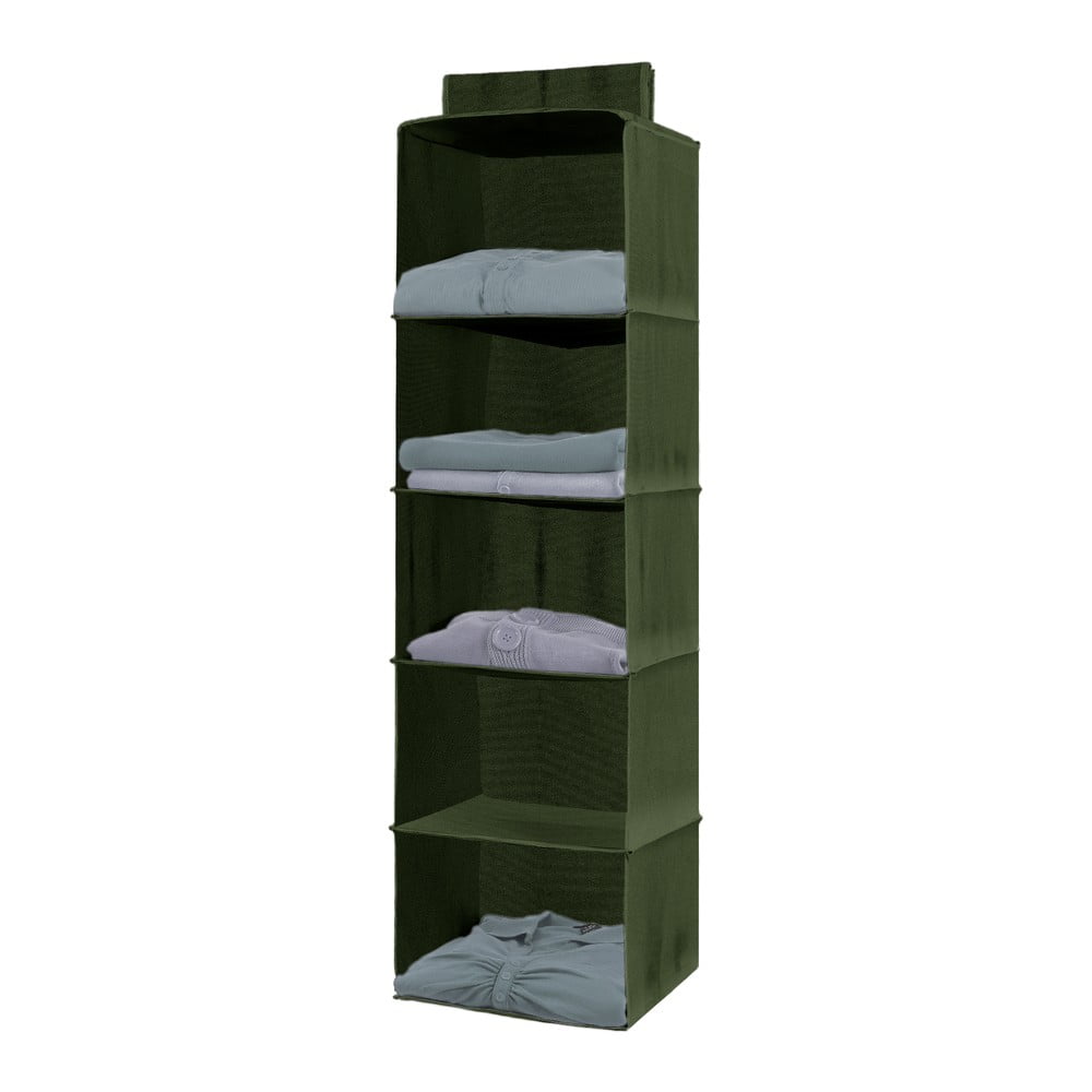 Organizator pentru dulap cu 5 compartimente compactor basic, verde închis