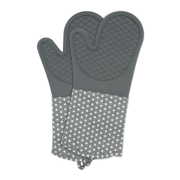 Set 2 mănuși din silicon bucătărie Wenko Oven Grey, gri