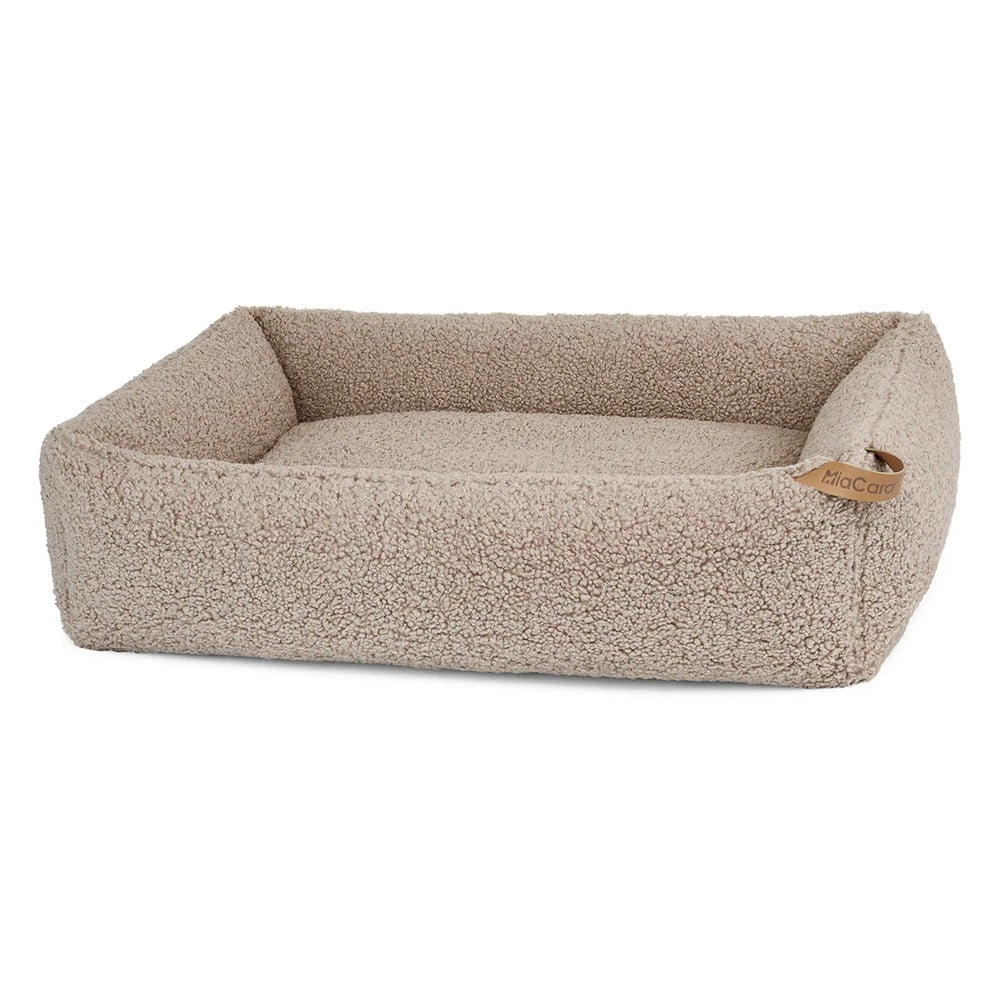 Pat bej pentru câini din material bouclé 93x120 cm Senso Greige L – MiaCara