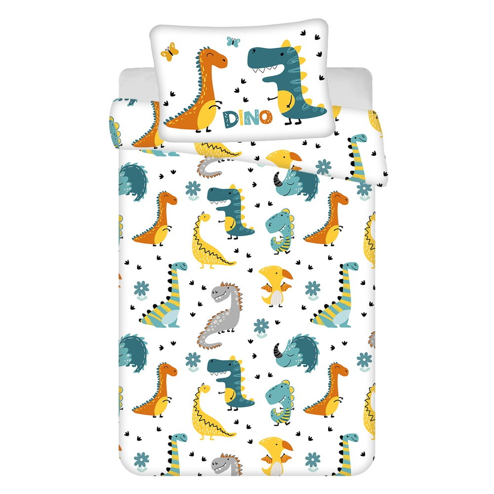 Lenjerie de pat pentru copii din bumbac pentru pătuț 100x135 cm Dino World – Jerry Fabrics