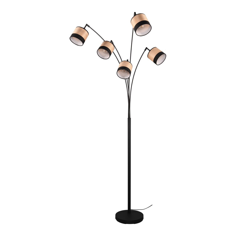 Lampadar negru/în culoare naturală (înălțime 200 cm) Bolzano – Trio