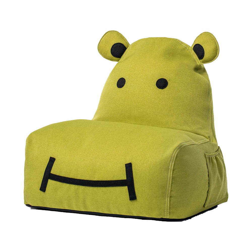 Fotoliu sac pentru copii the brooklyn kids hippo, verde lime