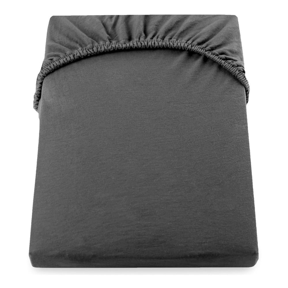 Cearșaf de pat cu elastic DecoKing Nephrite, 180–200 cm, negru bonami.ro