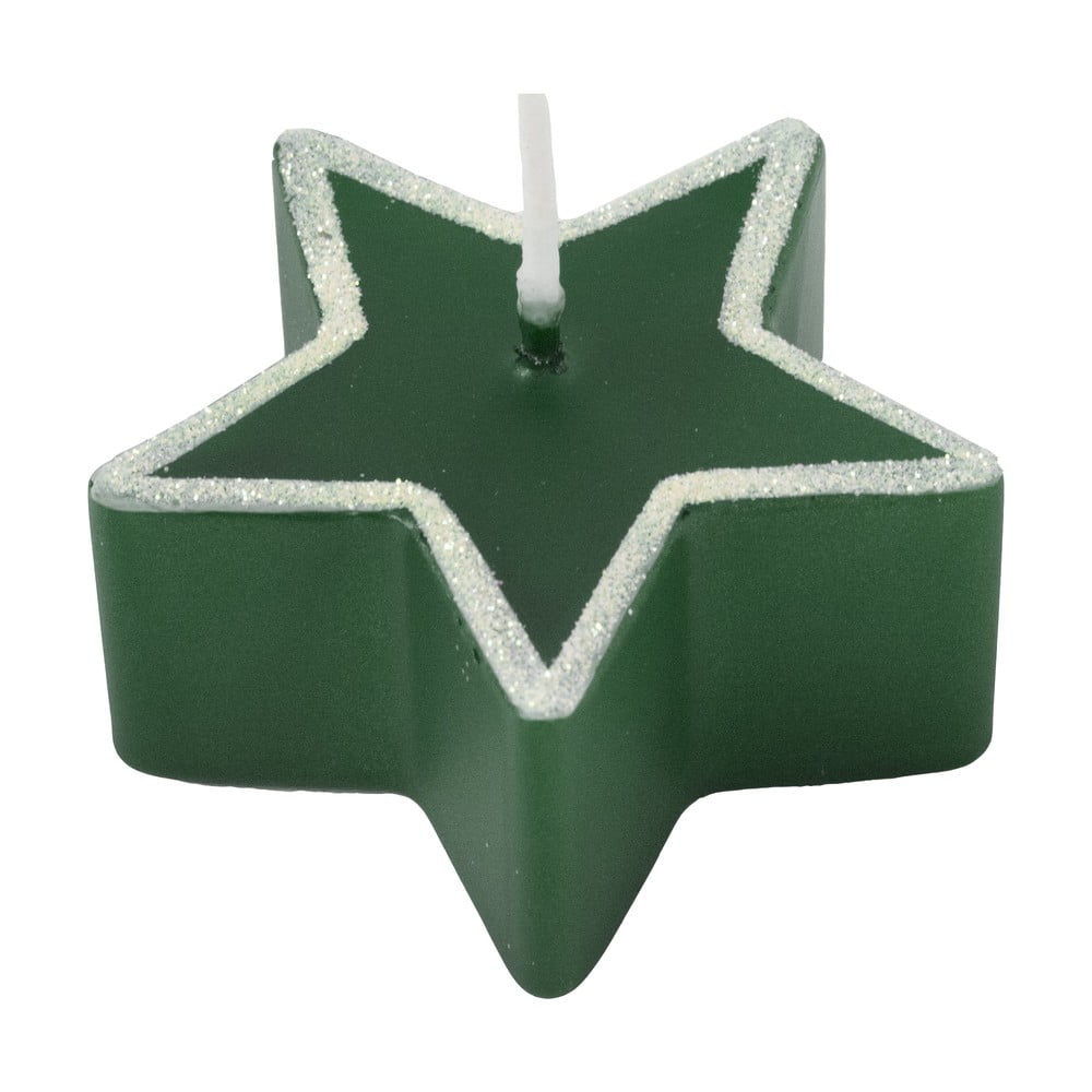 Set 4 lumânări Unipar Star, timp de ardere 4 h, verde