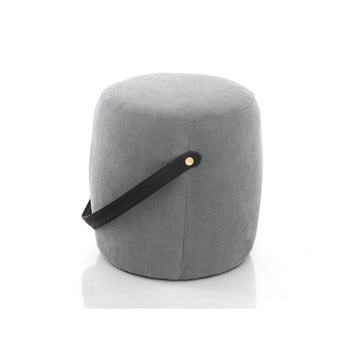 Puf tapițat tomasucci drum, ø 40 cm, gri