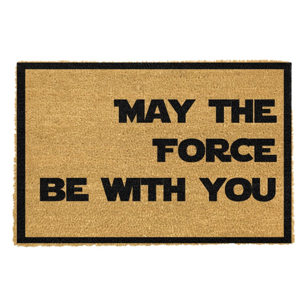 Covoraș intrare din fibre de cocos Artsy Doormats May The Force Be With You, 40 x 60 cm Artsy pret redus