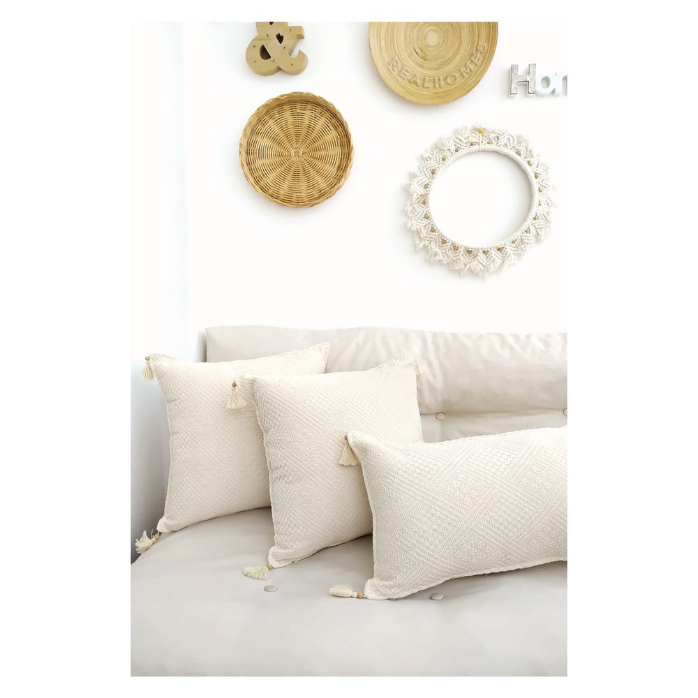 Fețe de pernă 3 buc. din bumbac organic 43×43 cm Natural – Mila Home 43x43 imagine noua