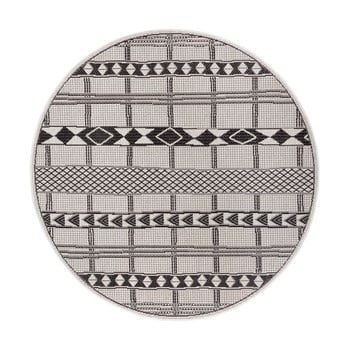 Covor exterior ragami madrid, ø 120 cm, negru - gri