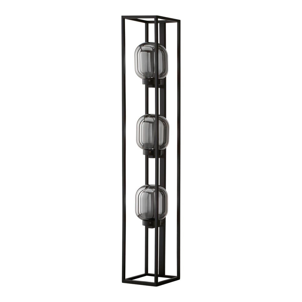 Lampadar negru cu abajur din sticlă (înălțime 130 cm) Regi – Fischer & Honsel