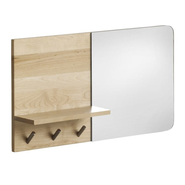 Oglindă de perete cu raft din lemn de mesteacăn Geese Stockholm