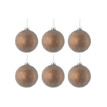 Set 6 globuri din sticlă pentru crăciun j-line bauble, ø 8 cm, auriu