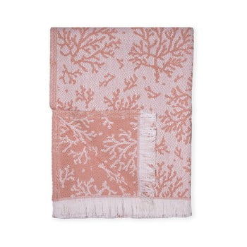Pled din amestec de bumbac euromant summer coral, 140 x 180 cm, portocaliu