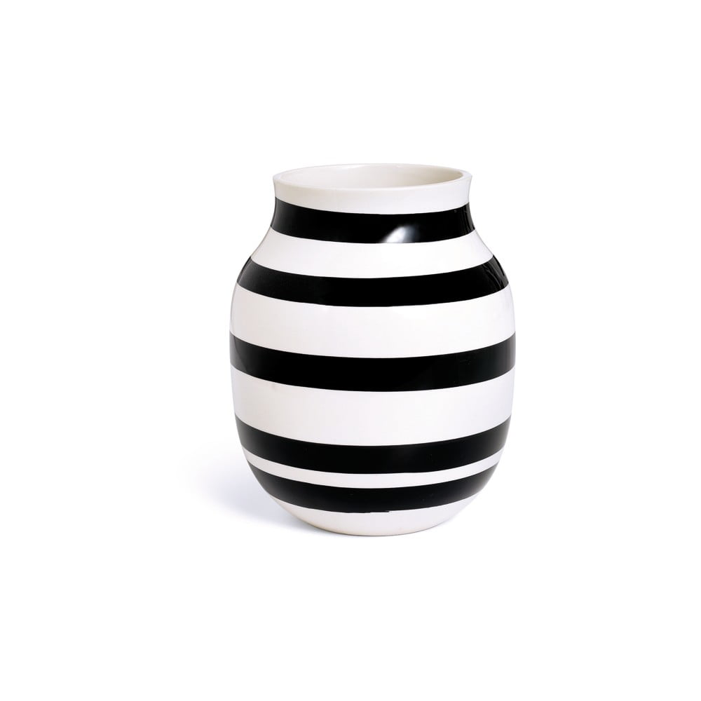 Vază din gresie Kähler Design Omaggio, înălțime 20 cm, negru - alb