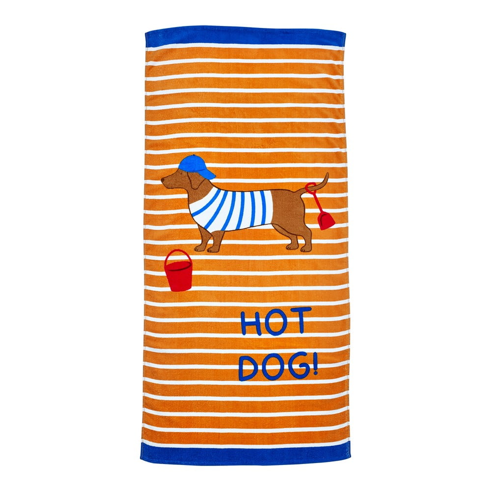 Prosop de plajă portocaliu din bumbac 76x160 cm Hot Dog – Catherine Lansfield