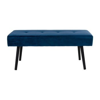 Bancă tapițată din catifea loomi.design skiby, albastru închis