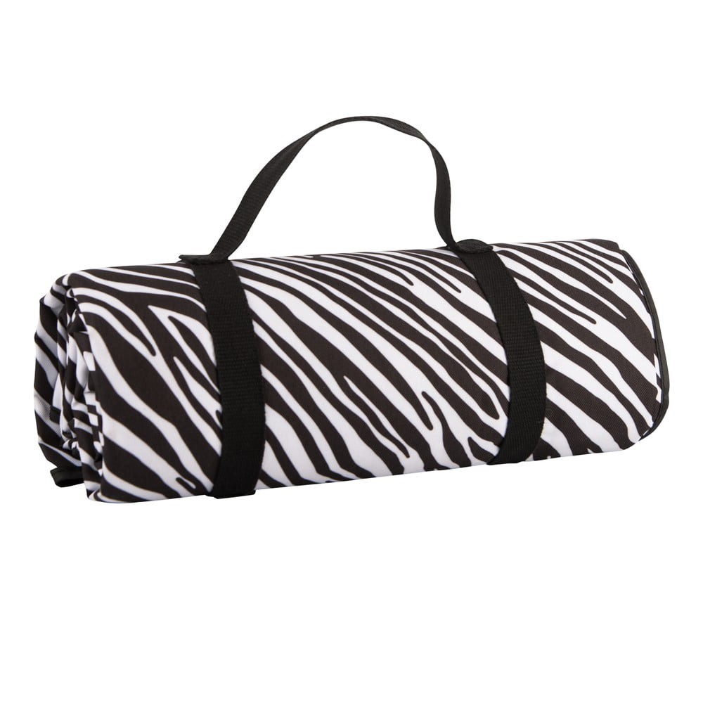 Poza Patura de picnic Navigate Zebra Stripes, 150 x 140 cm, alb - negru