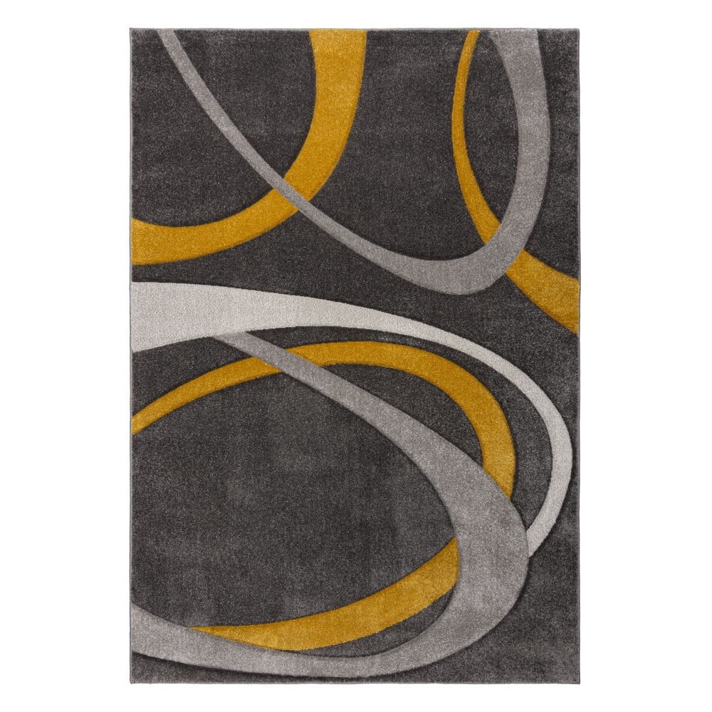 Covor galben ocru/gri 120x170 cm Elude Orb – Flair Rugs